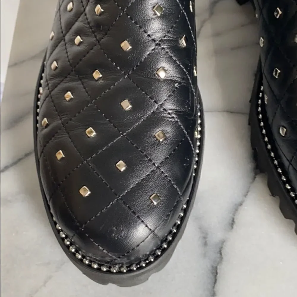 New Gia-Stud-Quilted Chelsea Boot